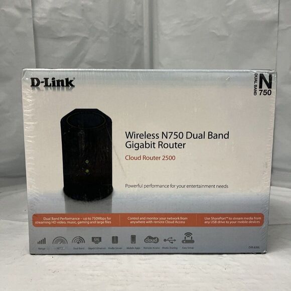 D-Link ‎DIR-836L Black Wireless 5 Ports N 750 Mbps Dual-Band Gigabit Router PB43 - Picture 1 of 7